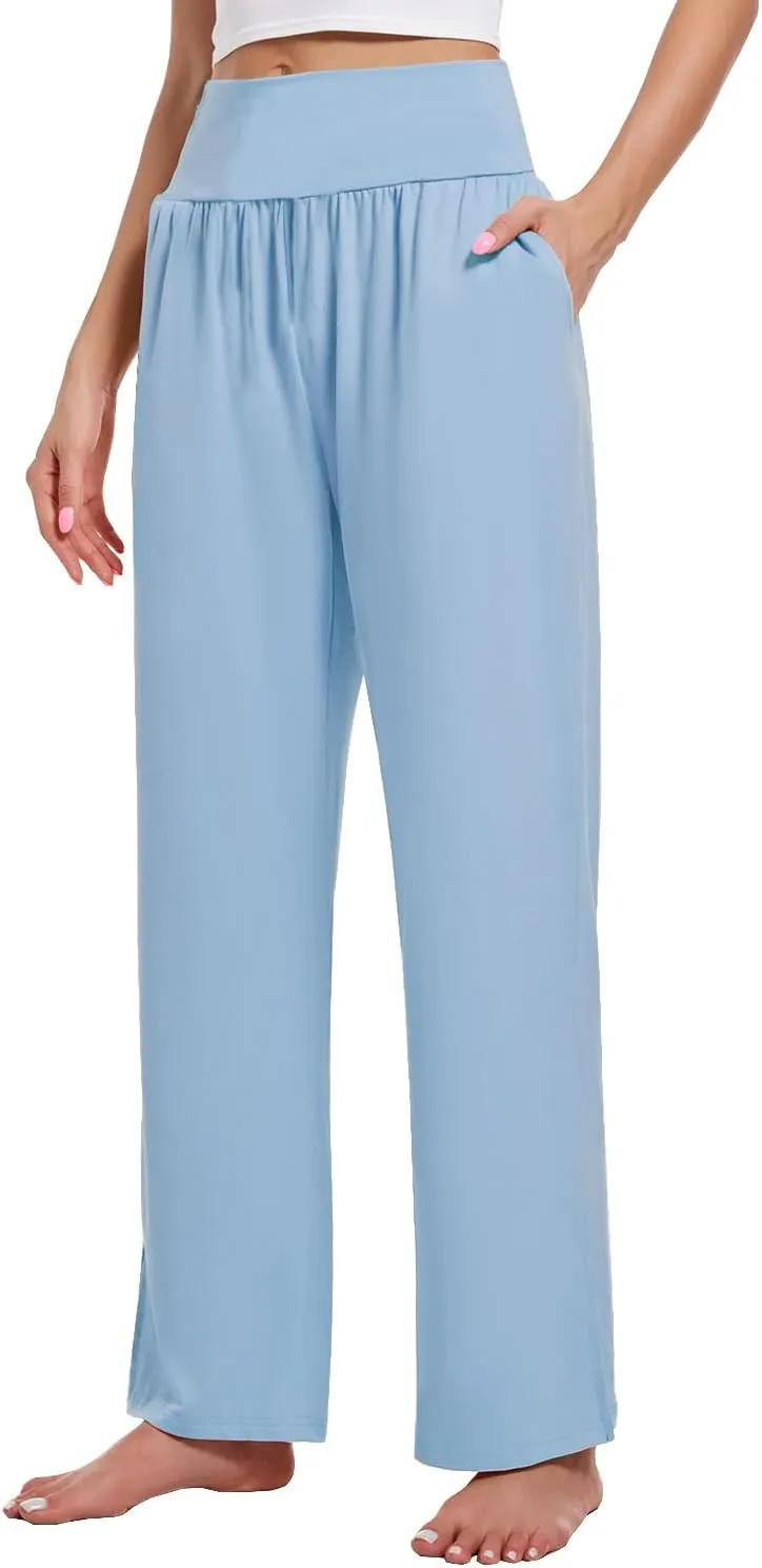 3PACK Women's Casual Loose Wide Leg Cozy Pants Yoga High Waisted Sweatpants Comfy Lounge Pants with Pants with Pockets