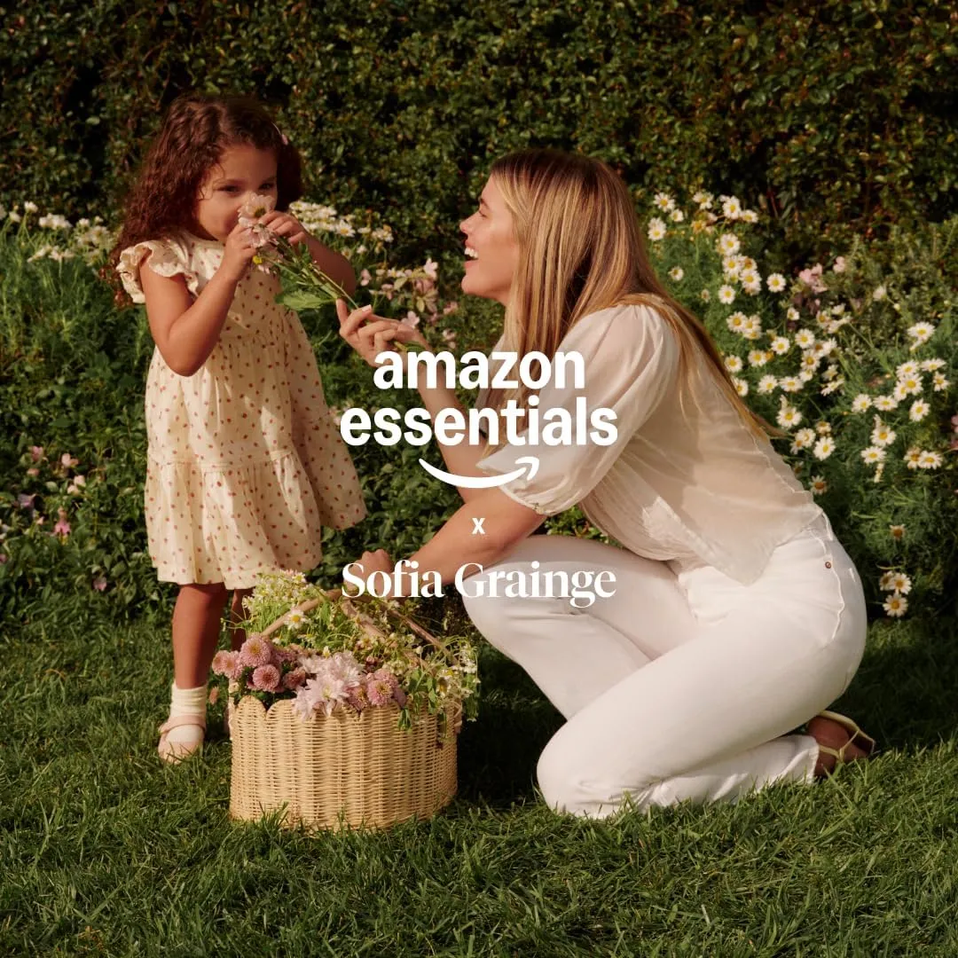 Amazon Essentials x Sofia Grainge Toddlers and Baby Girls' Puff Sleeve Dress