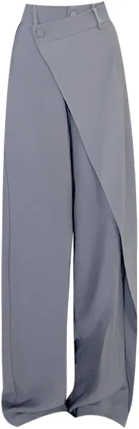 Asymmetrical Dress Pants for Women High Waisted Chic Irregular Pant Tailored Design Business Casual Work Trousers