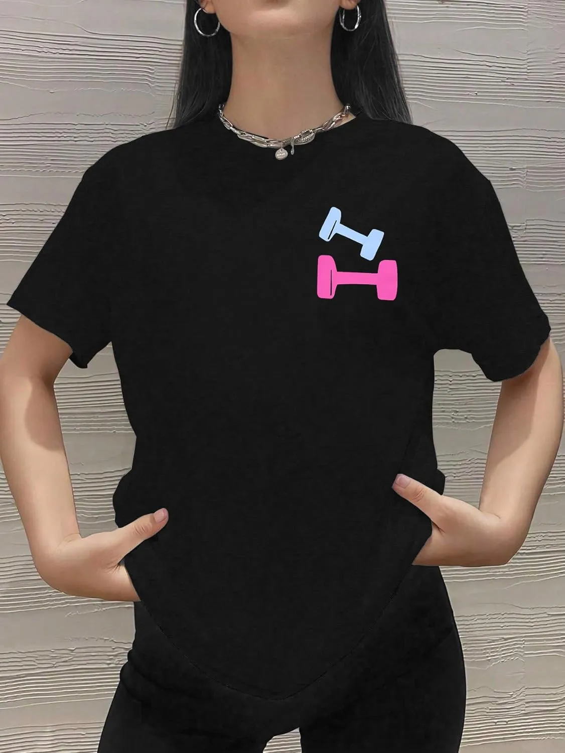 Be Happy Lift Heavy Shirt Women: Oversized Gym Weightlifting Graphic Tshirt Funny Workout Shirts Casual Gym Lover Tops