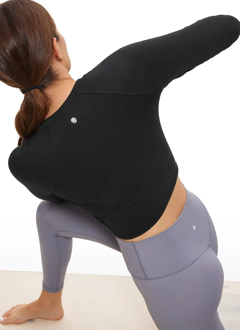 Brushed Long Sleeve Cropped High Neck