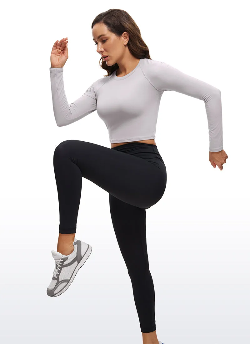 Brushed Long Sleeve Cropped High Neck