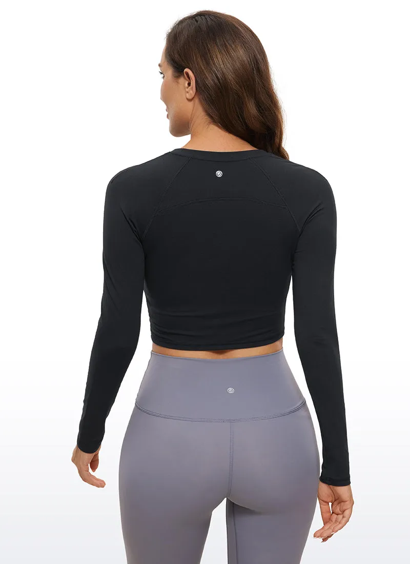 Brushed Long Sleeve Cropped High Neck