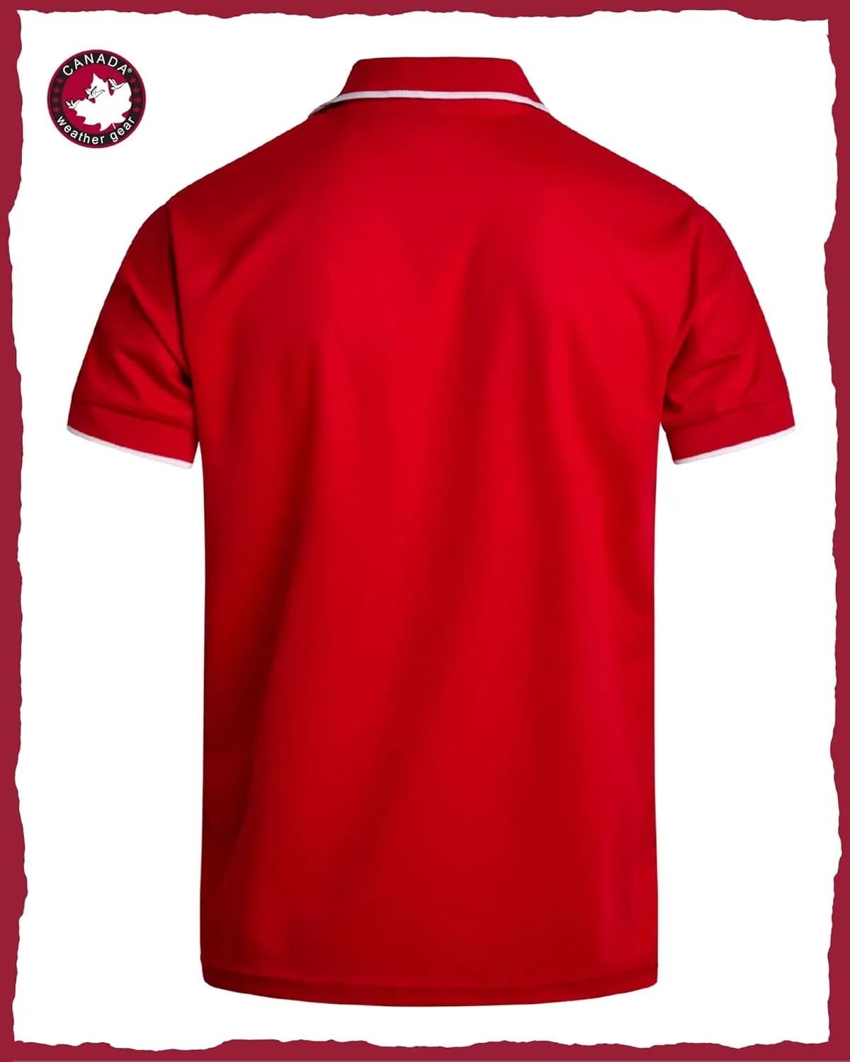 CANADA WEATHER GEAR Men's Polo Shirt - Tipped Spandex Short Sleeve Performance Polo with Contrast Collar Trim (Sizes: S-XXL)