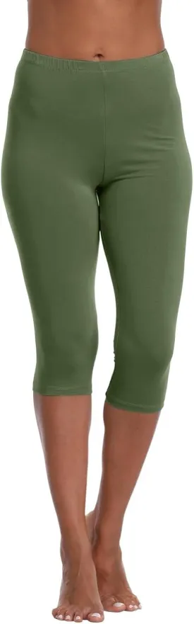 Capri Leggings for Women 2025 Summer Stretch Plus Size High Waisted Pants Casual Workout Yoga Pants with Pockets