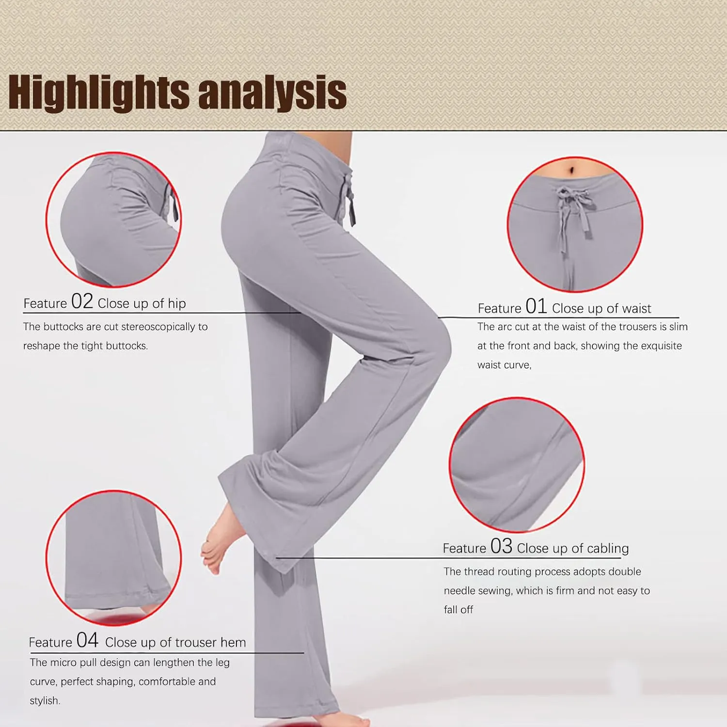 Crossover Flare Leggings for Women High Waist V Cross Bootcut Bell Bottoms Workout Flared Yoga Pants with Pockets
