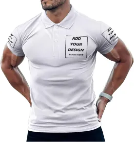 Custom Polo Shirts for Men Design Your Own Text Logo Embroidered Print Personalized Polo Shirt
