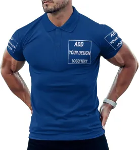 Custom Polo Shirts for Men Design Your Own Text Logo Embroidered Print Personalized Polo Shirt