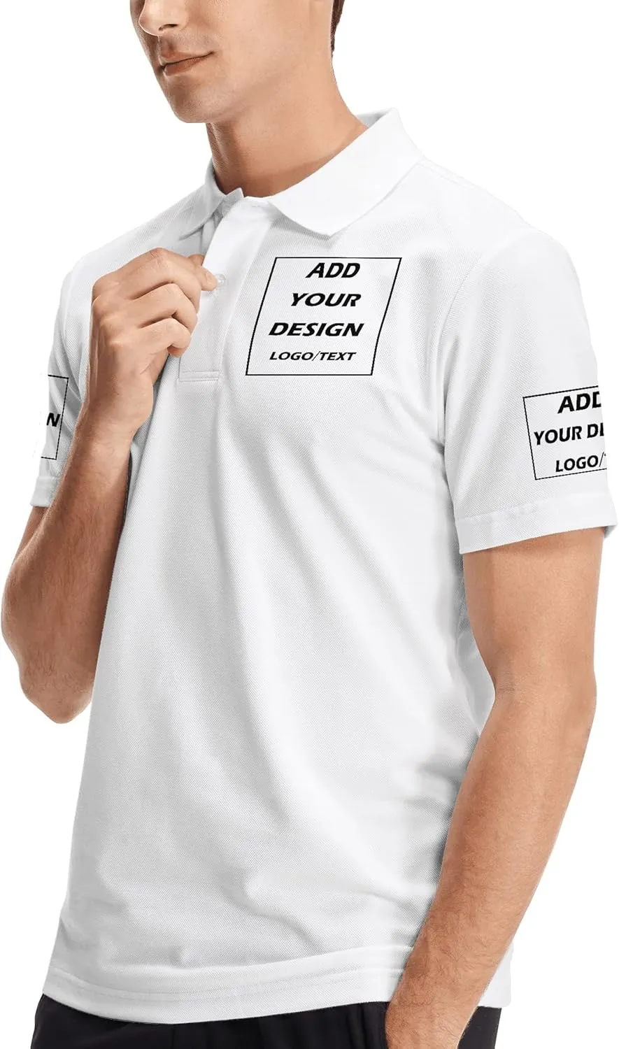 Custom Polo Shirts for Men Design Your Own Text Logo Embroidered Print Personalized Polo Shirt
