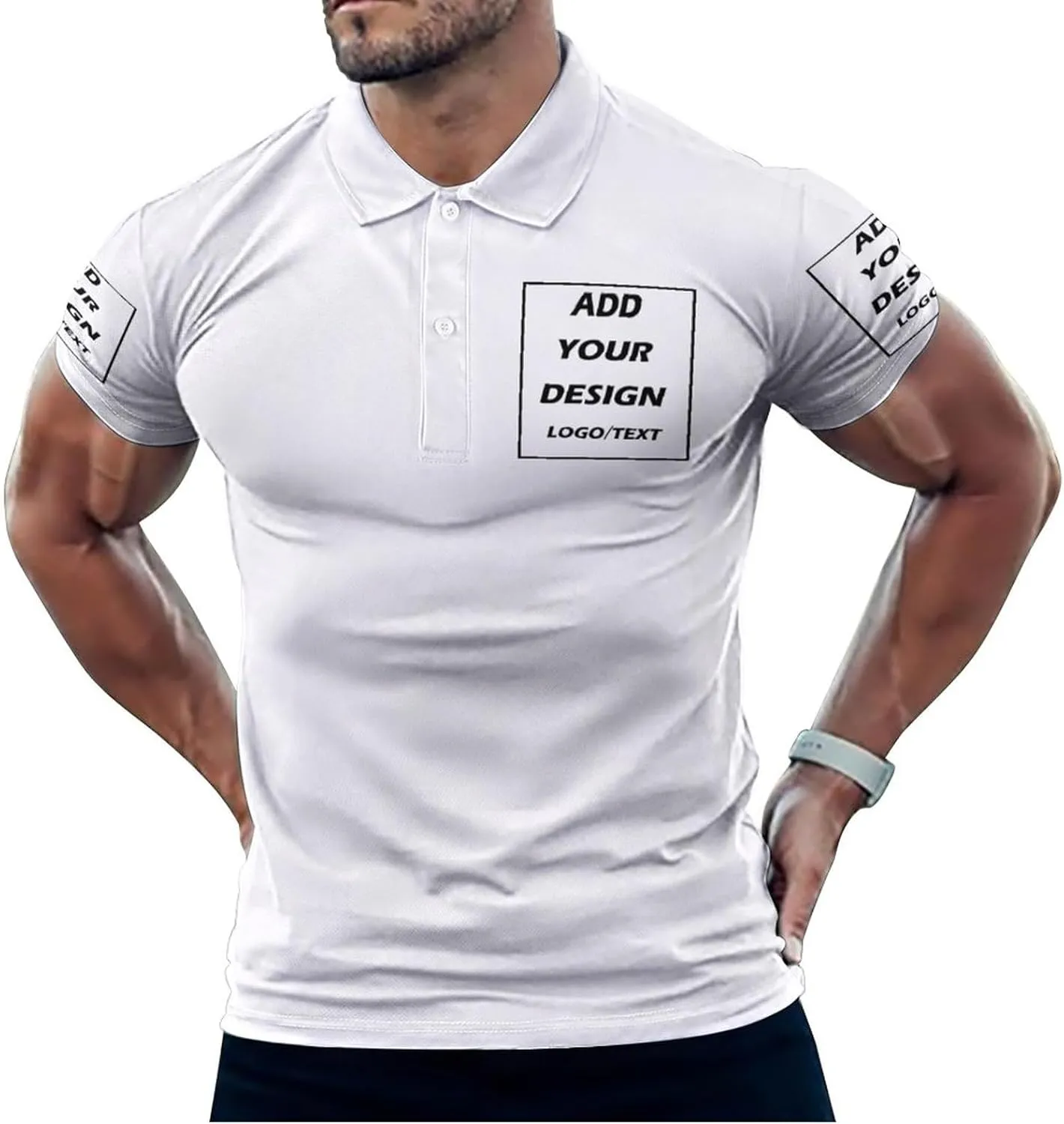 Custom Polo Shirts for Men Design Your Own Text Logo Embroidered Print Personalized Polo Shirt