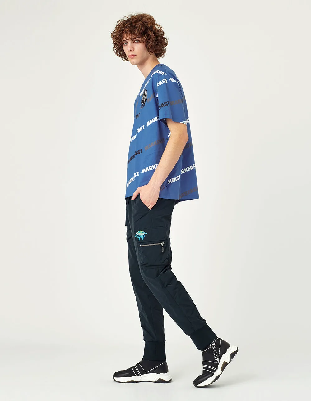 Dance monster embroidery multi-pocket pants