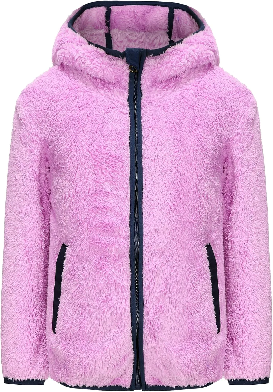 Girl's Soft Fleece sherpa Jacket Full Zip Hoodie