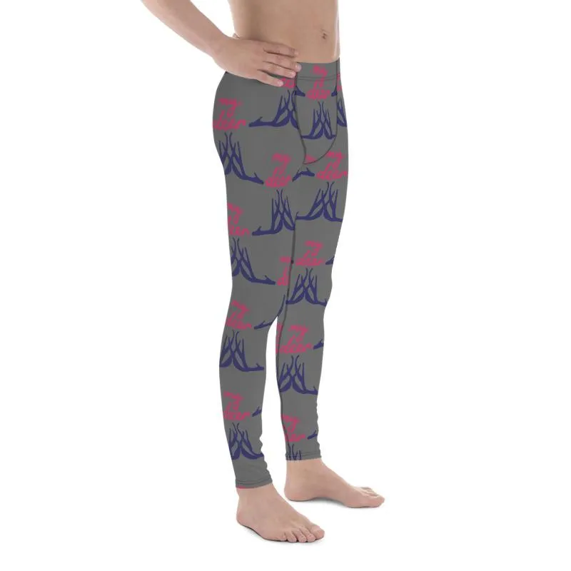 Gray Deer Meggings, Best "My Deer" Christmas Reindeer Funny Tights Men's Leggings Meggings - Made in USA/EU