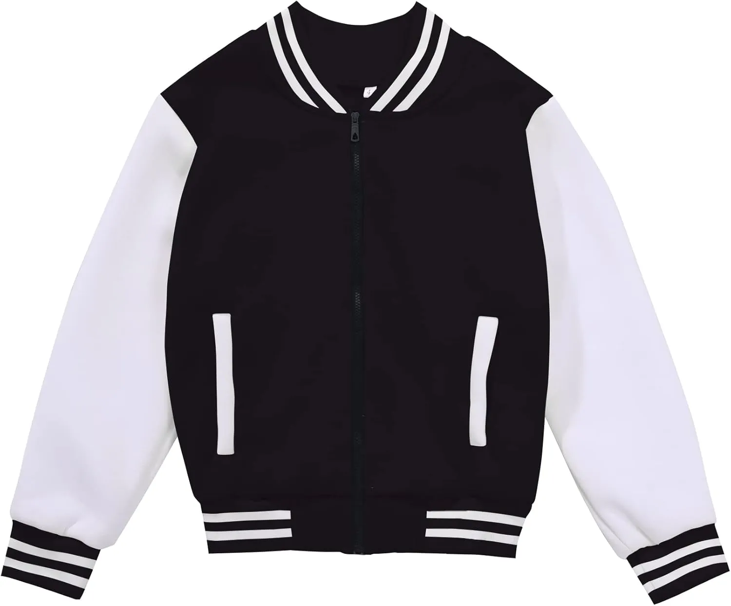 Kids Varsity Jacket Boys Baseball Jacket Sports Outerwear Coat for Girls School Uniform