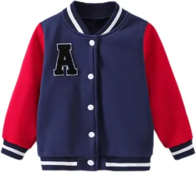 Kids Varsity Jacket for Boys Girls Sporty Kids Baseball Jackets Classic School Coats for Everyday and Sports