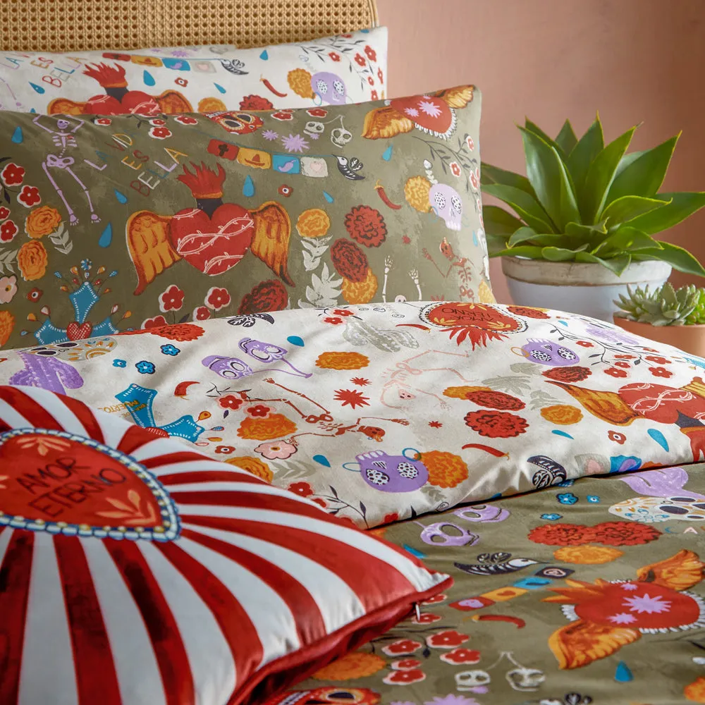 La Vida Festive Reversible Duvet Cover Set Multicolour