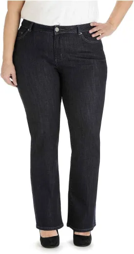 Lee Womens Plus Size Instantly Slims Classic Relaxed Fit Monroe Straight Leg Jean