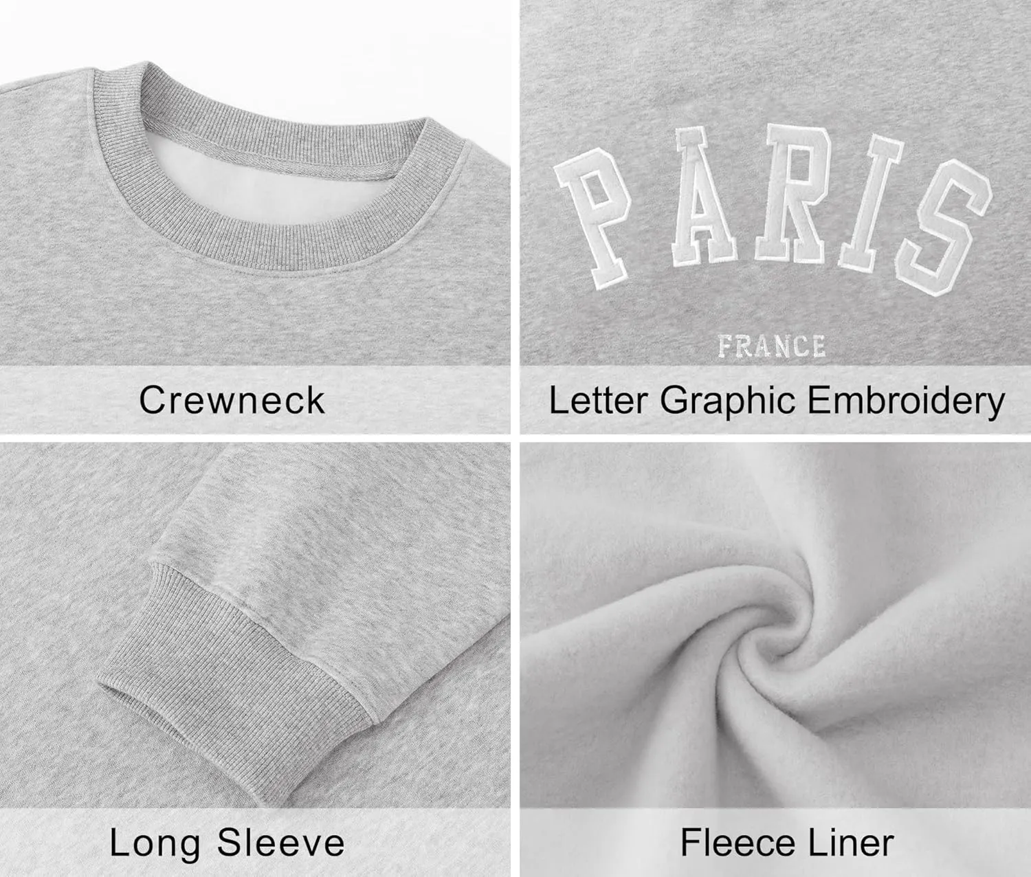 LOMON Oversized Sweatshirt for Women Crewneck Long Sleeve Casual Fleece Tops Graphic Hoodies Pullover Sweater