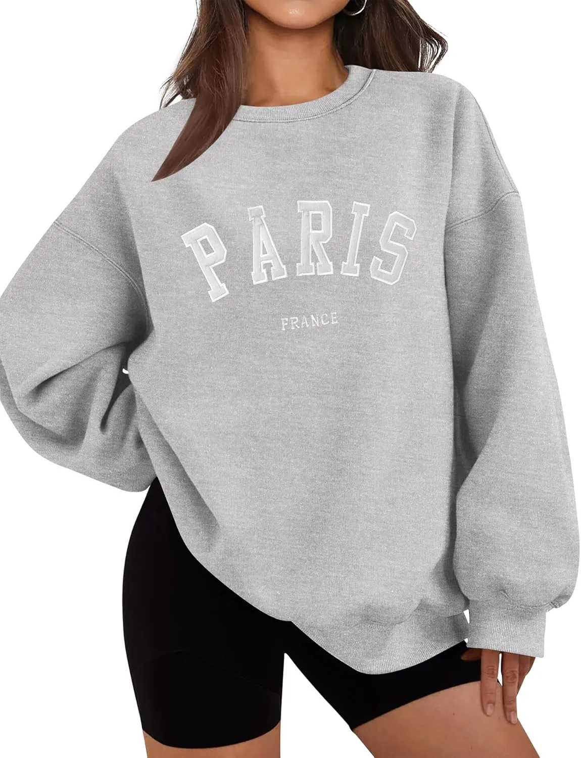 LOMON Oversized Sweatshirt for Women Crewneck Long Sleeve Casual Fleece Tops Graphic Hoodies Pullover Sweater
