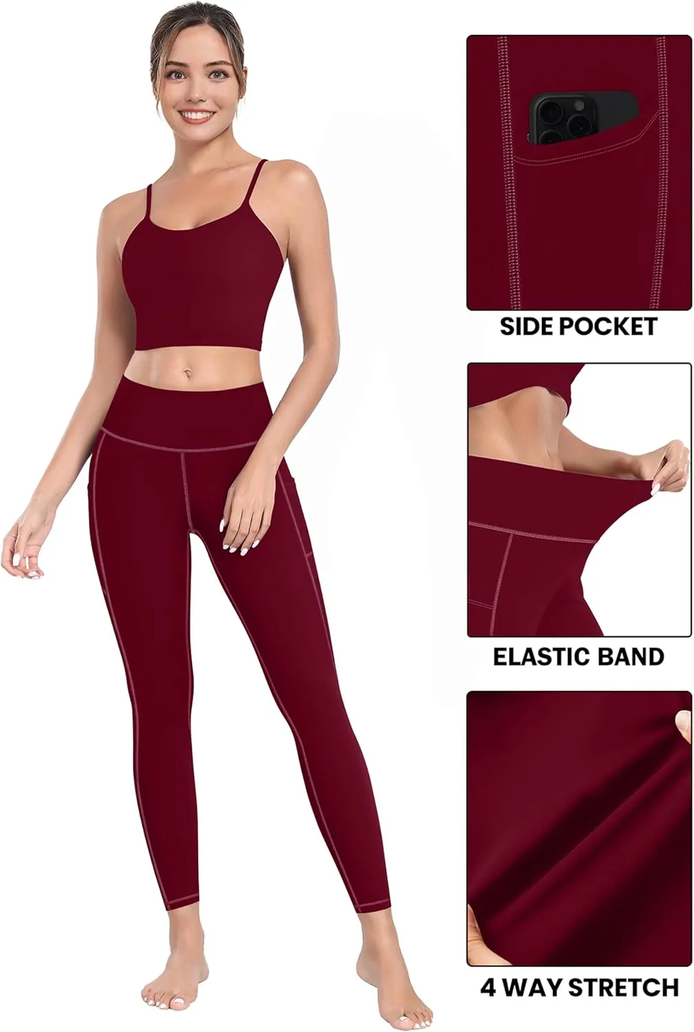 MIRITY High Waist Yoga Leggings with Pockets for Women - Buttery Soft Workout Stretchy Yoga Pants Pack of 1