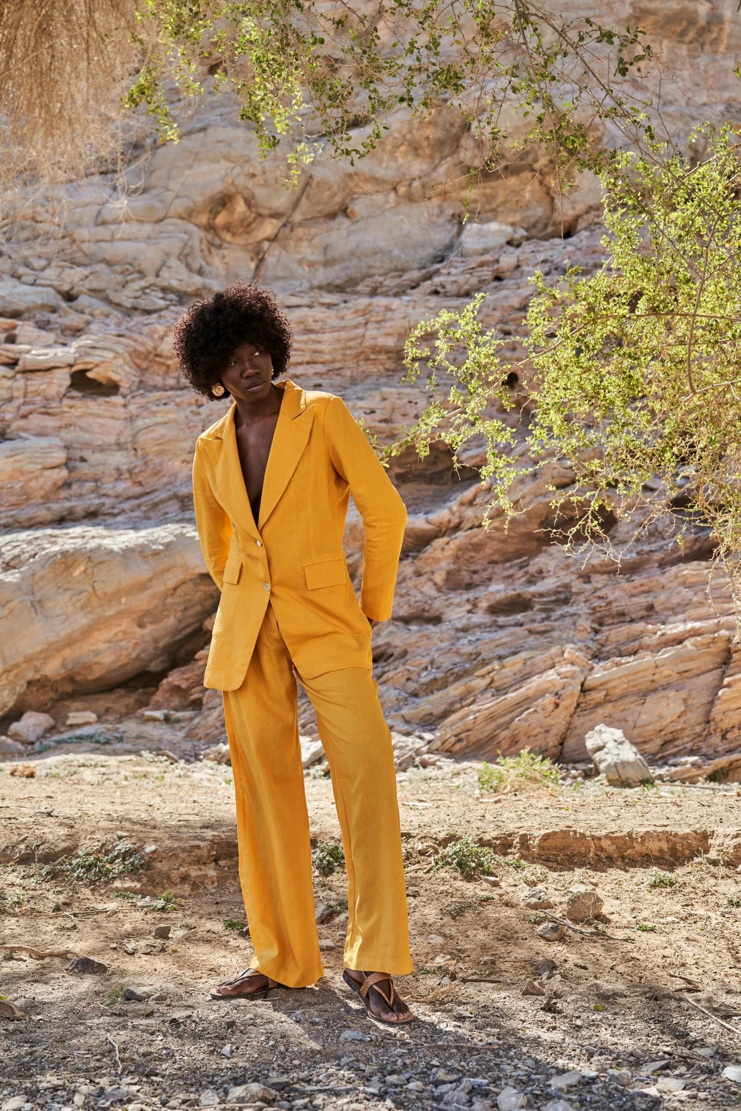Piera Classic Pure Linen Full Length Pants