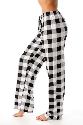 Plaid Pajama Pants Women Soft Comfy Buffalo Plaid Pj Pants Y2k Baggy Lightweight High Waisted Wide Leg Lounge Pants