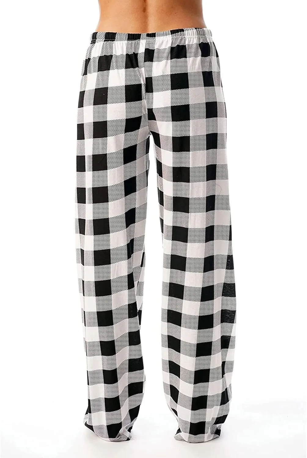 Plaid Pajama Pants Women Soft Comfy Buffalo Plaid Pj Pants Y2k Baggy Lightweight High Waisted Wide Leg Lounge Pants