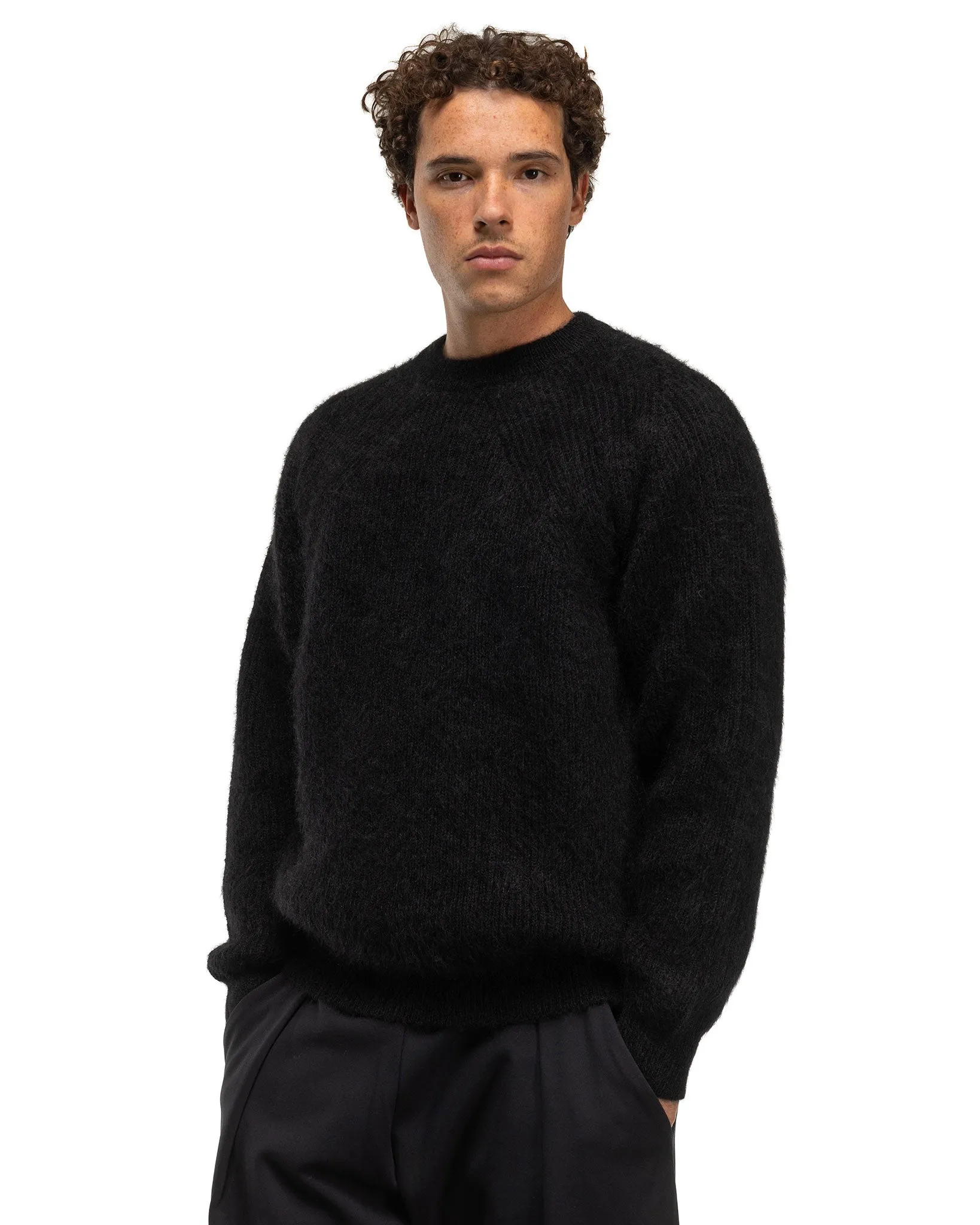 Pure Mohair Signature Crew Neck Black