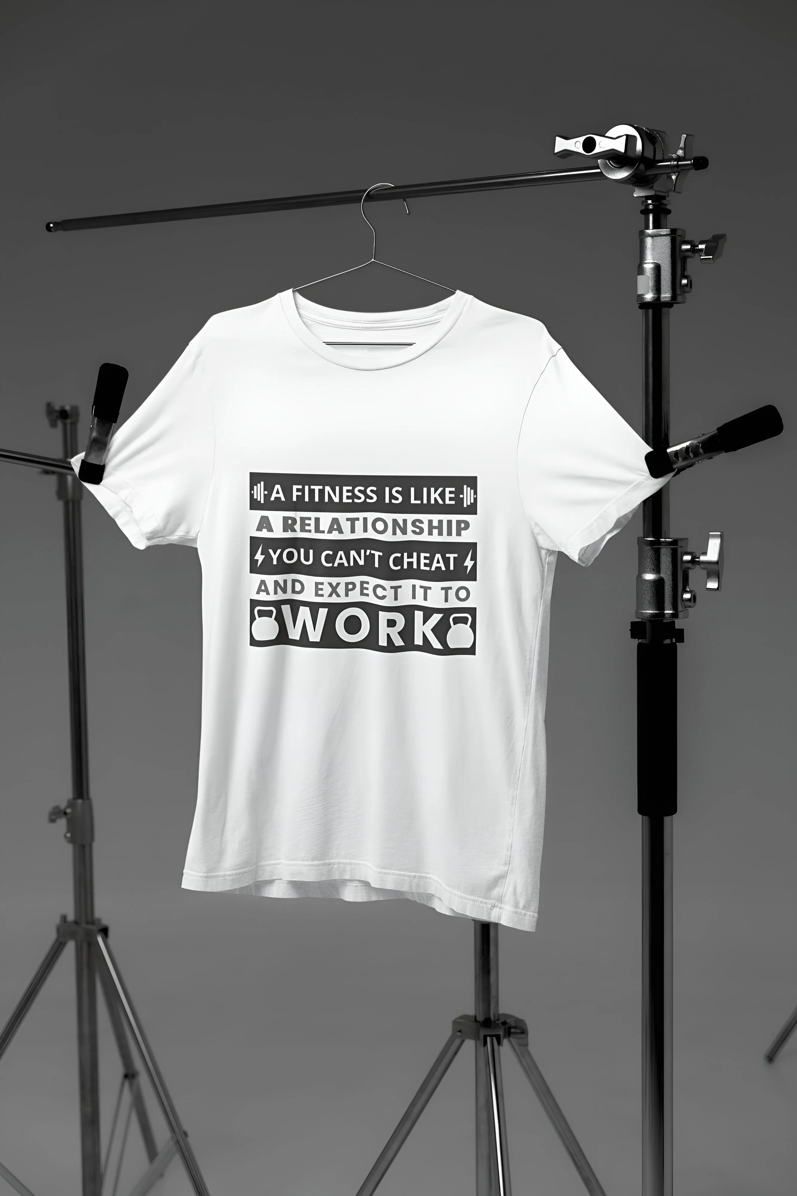 "A Fitness Is like A Relationship You Can't Cheat And Expect It To Work" Printed Gym T-Shirt for Active Workouts