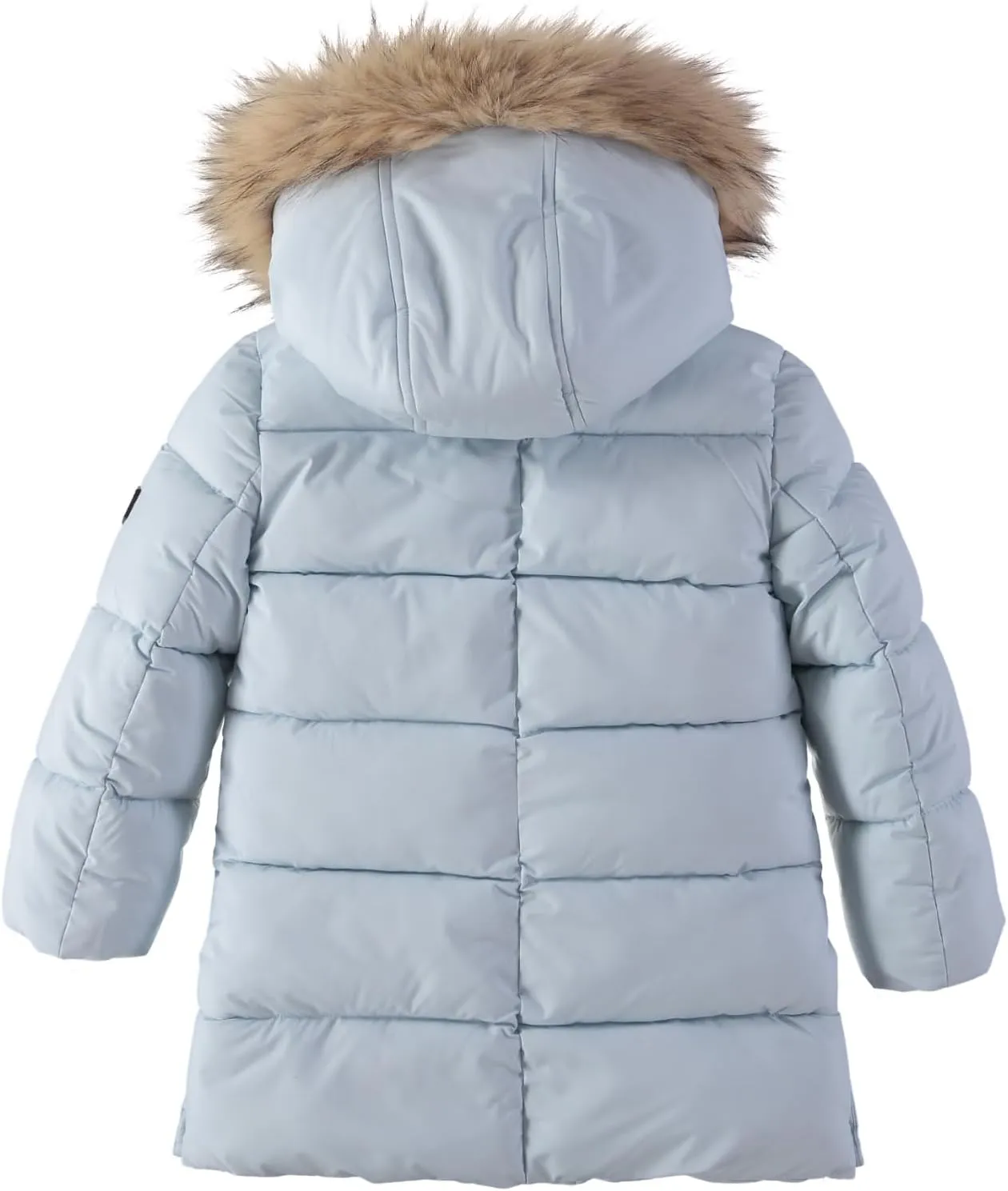 Sam Edelman Girls' Winter Puffer Coat - Faux Fur Hood, Warm Polyester Jacket