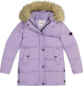 Sam Edelman Girls' Winter Puffer Coat - Faux Fur Hood, Warm Polyester Jacket
