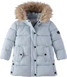 Sam Edelman Girls' Winter Puffer Coat - Faux Fur Hood, Warm Polyester Jacket