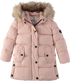 Sam Edelman Girls' Winter Puffer Coat - Faux Fur Hood, Warm Polyester Jacket