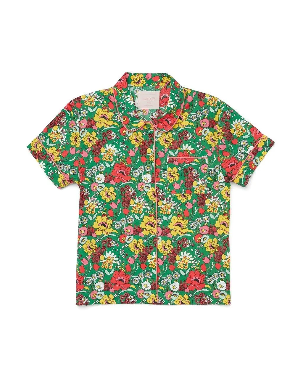 Short Sleeve Leisure Shirt - Emerald Super Bloom