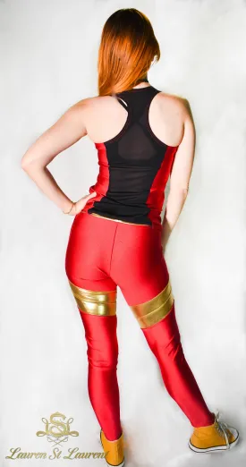 Small Red Cosmic Fire Gym Pants