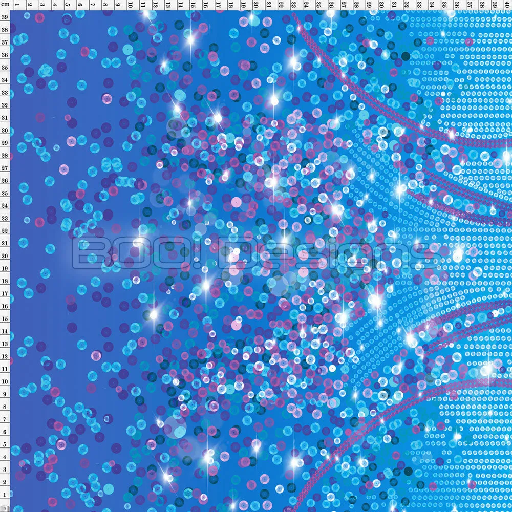 Spandex Lover Border Blue - Glitter Stardust
