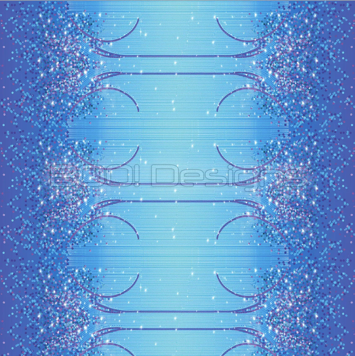 Spandex Lover Border Blue - Glitter Stardust