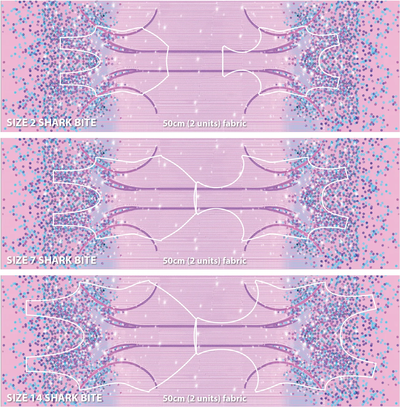 Spandex Lover Border Blue - Glitter Stardust