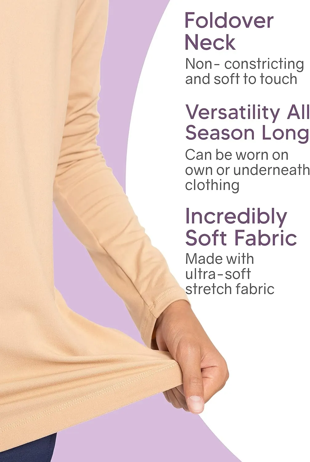 STRETCH IS COMFORT Oh So Soft Boy's Long Sleeve Poly Spandex Turtleneck