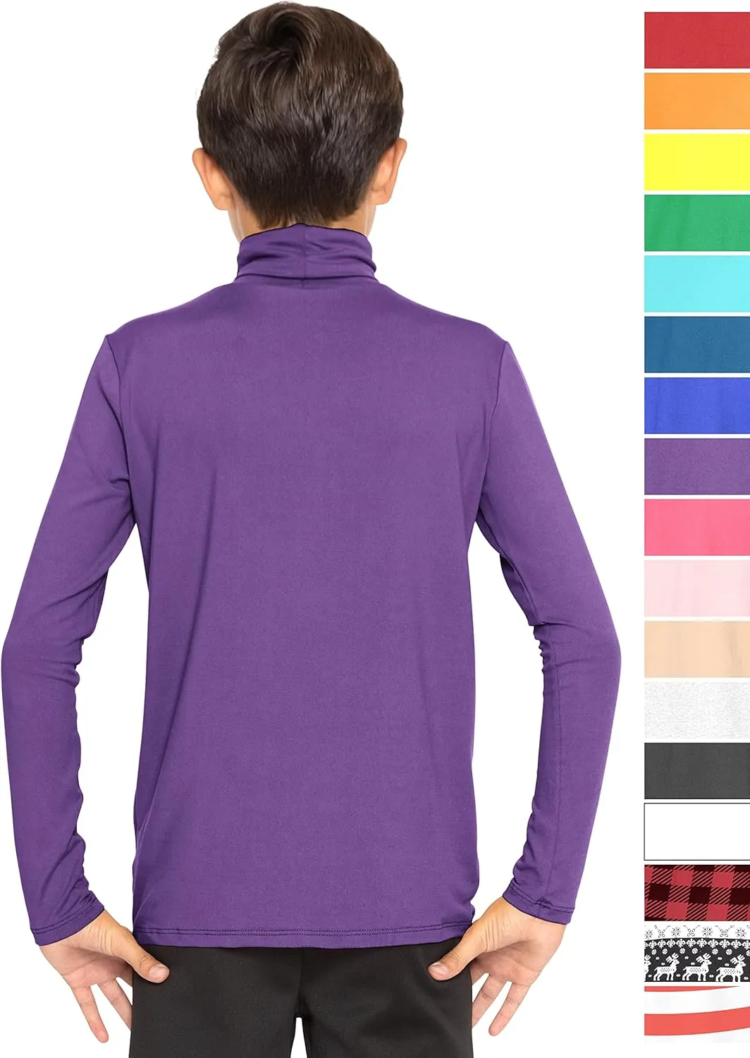 STRETCH IS COMFORT Oh So Soft Boy's Long Sleeve Poly Spandex Turtleneck