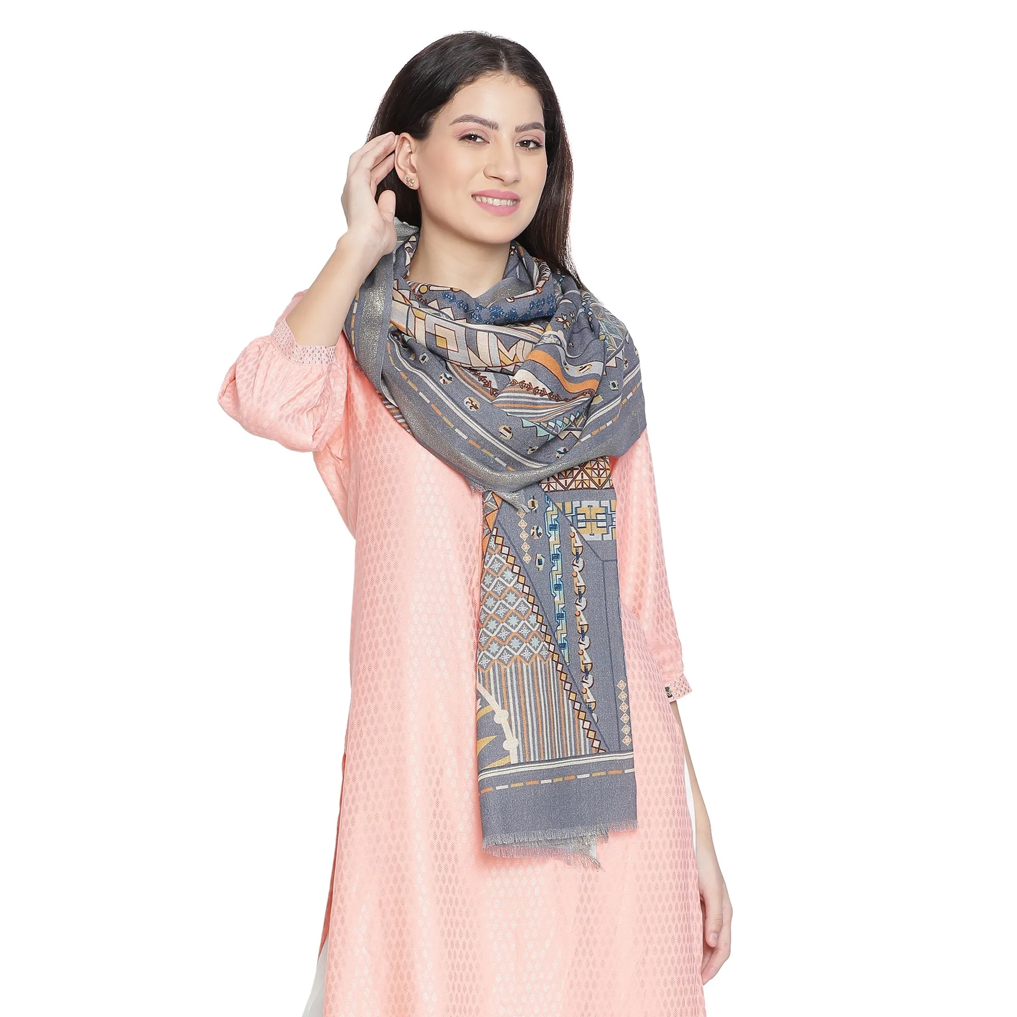 Tara's Chic Metallic Printed Stole