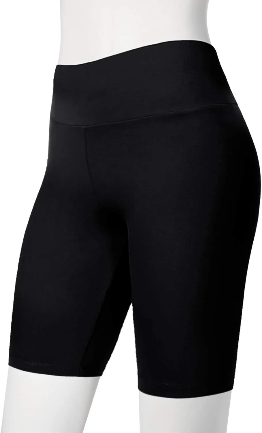 Women's Biker Shorts Buttery Soft High Waist Mid Thigh Cotton Spandex Pants