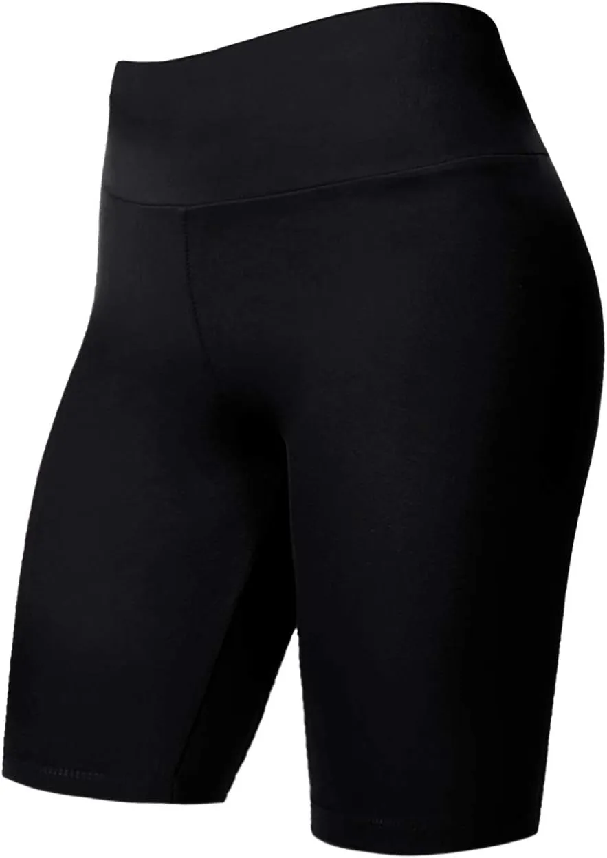 Women's Biker Shorts Buttery Soft High Waist Mid Thigh Cotton Spandex Pants