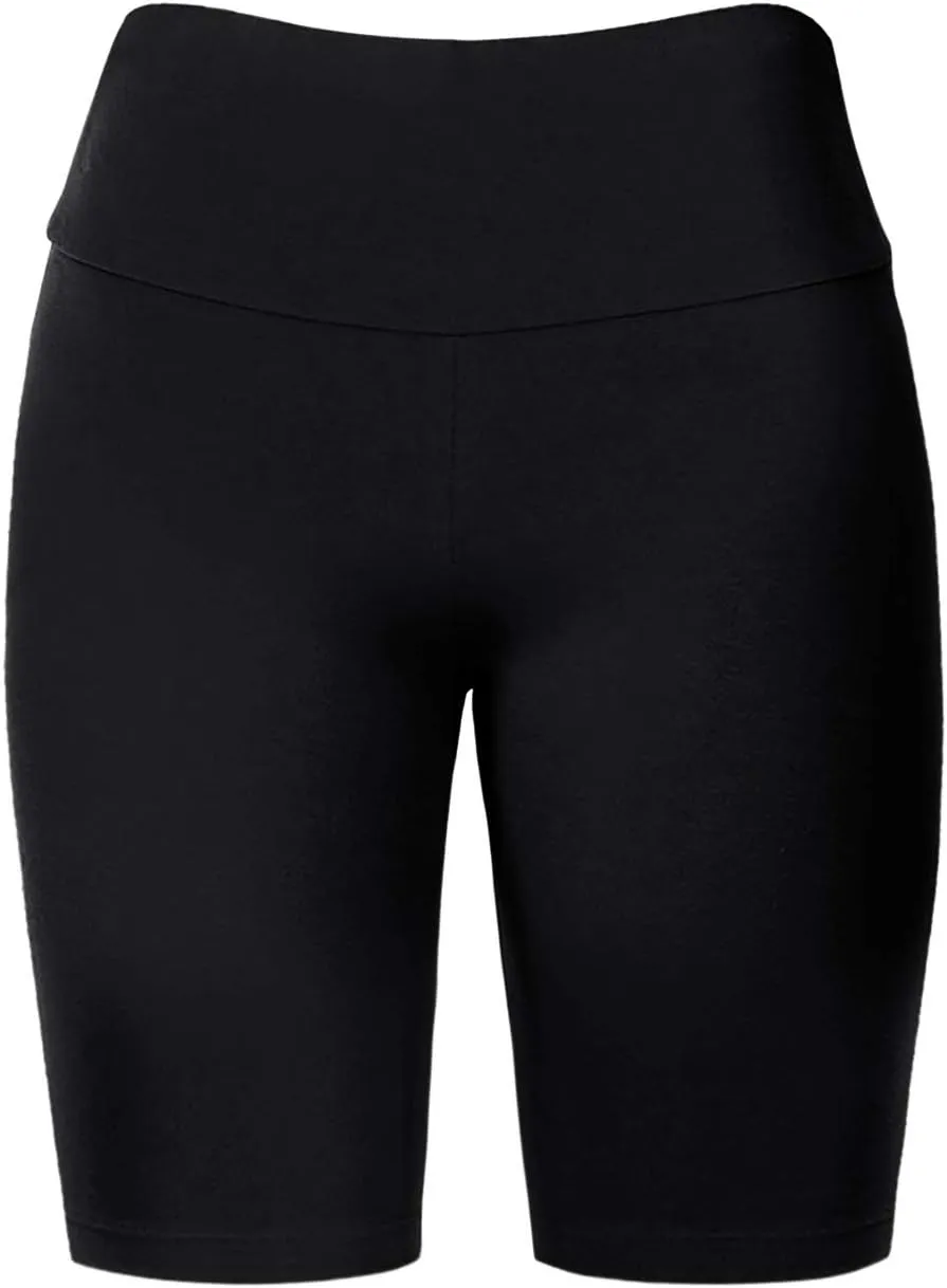 Women's Biker Shorts Buttery Soft High Waist Mid Thigh Cotton Spandex Pants