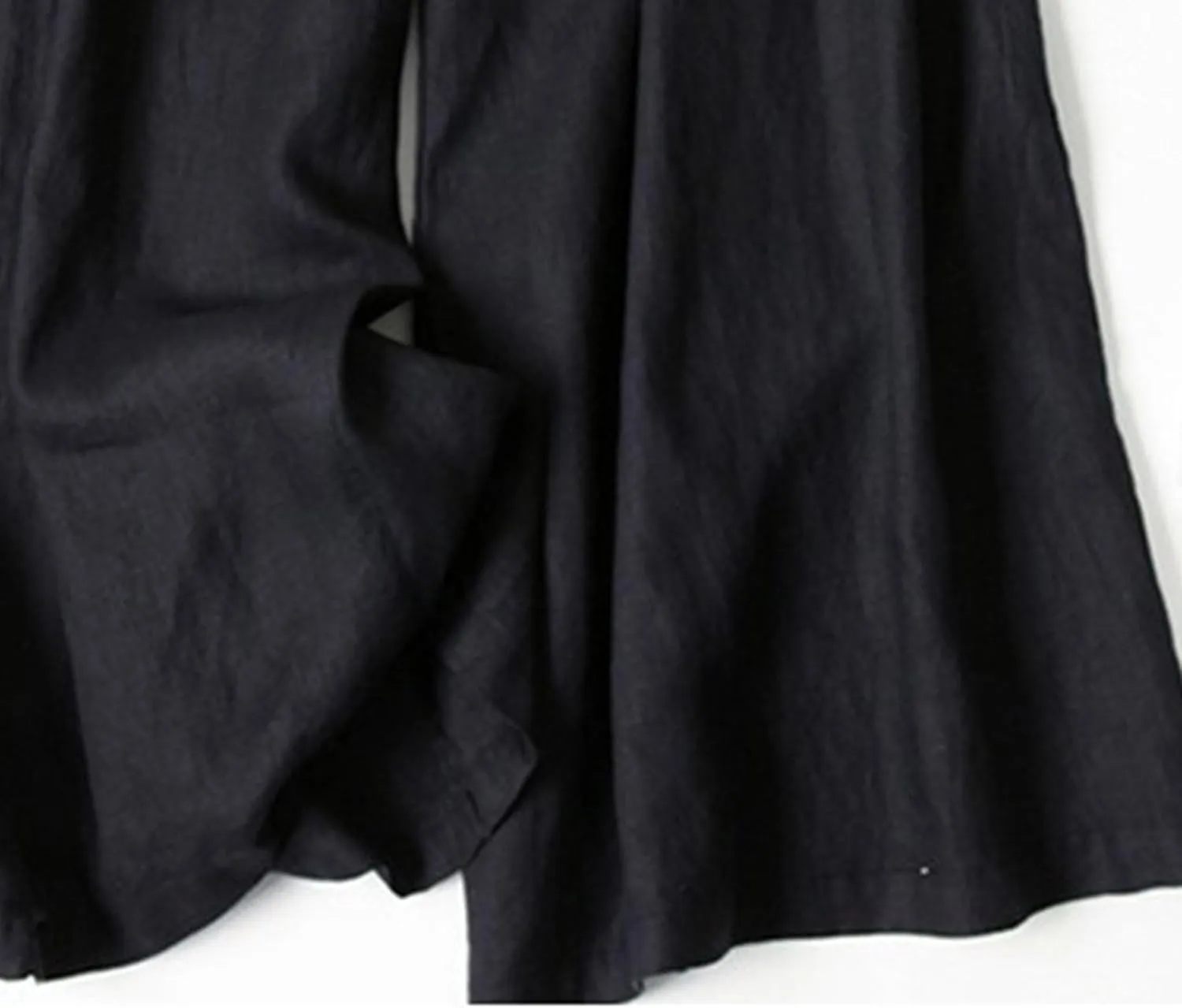 Women's Drawstring Elastic Waist Linen Blend Pants Loose Fit Palazzo Pants Beach Wide Leg Trouser with Pockets