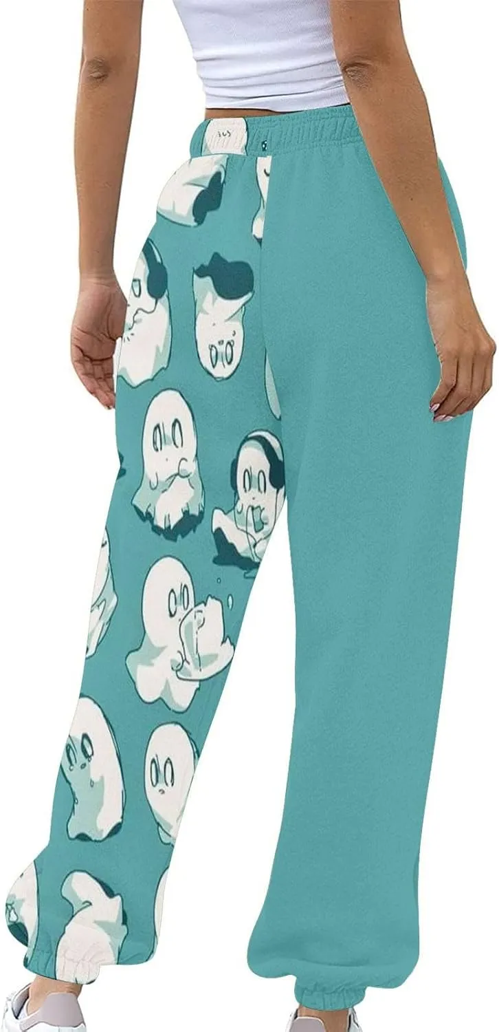 Womens Halloween Elastic Waist Pants Workout High Waisted Yoga Pants with Pockets Casual Pant with Pockets Halloween