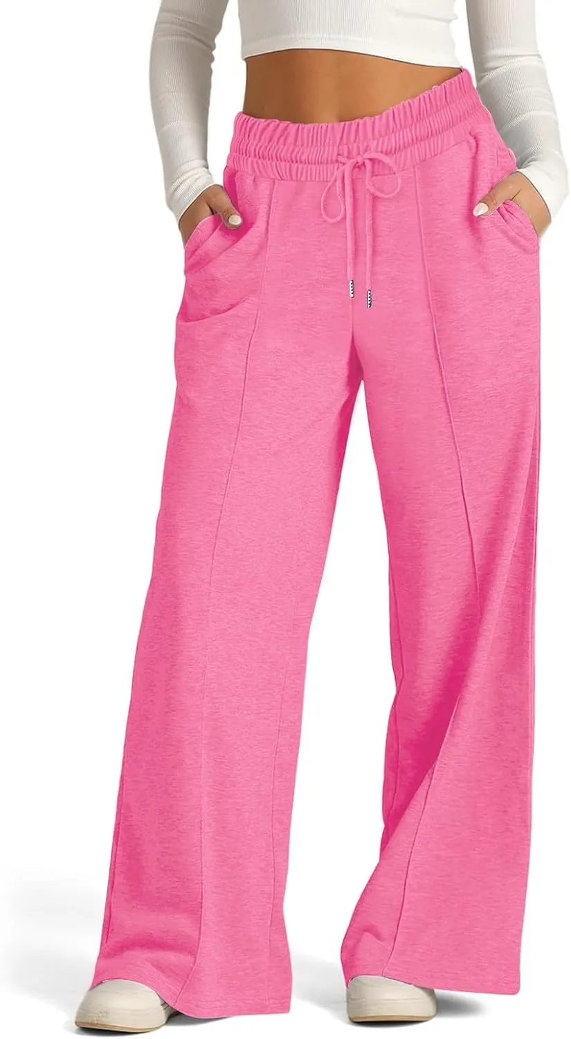 Women's Wide-Legged High-Waisted Yoga Sweatpants with Dressy Casual Loose Fit Fashion