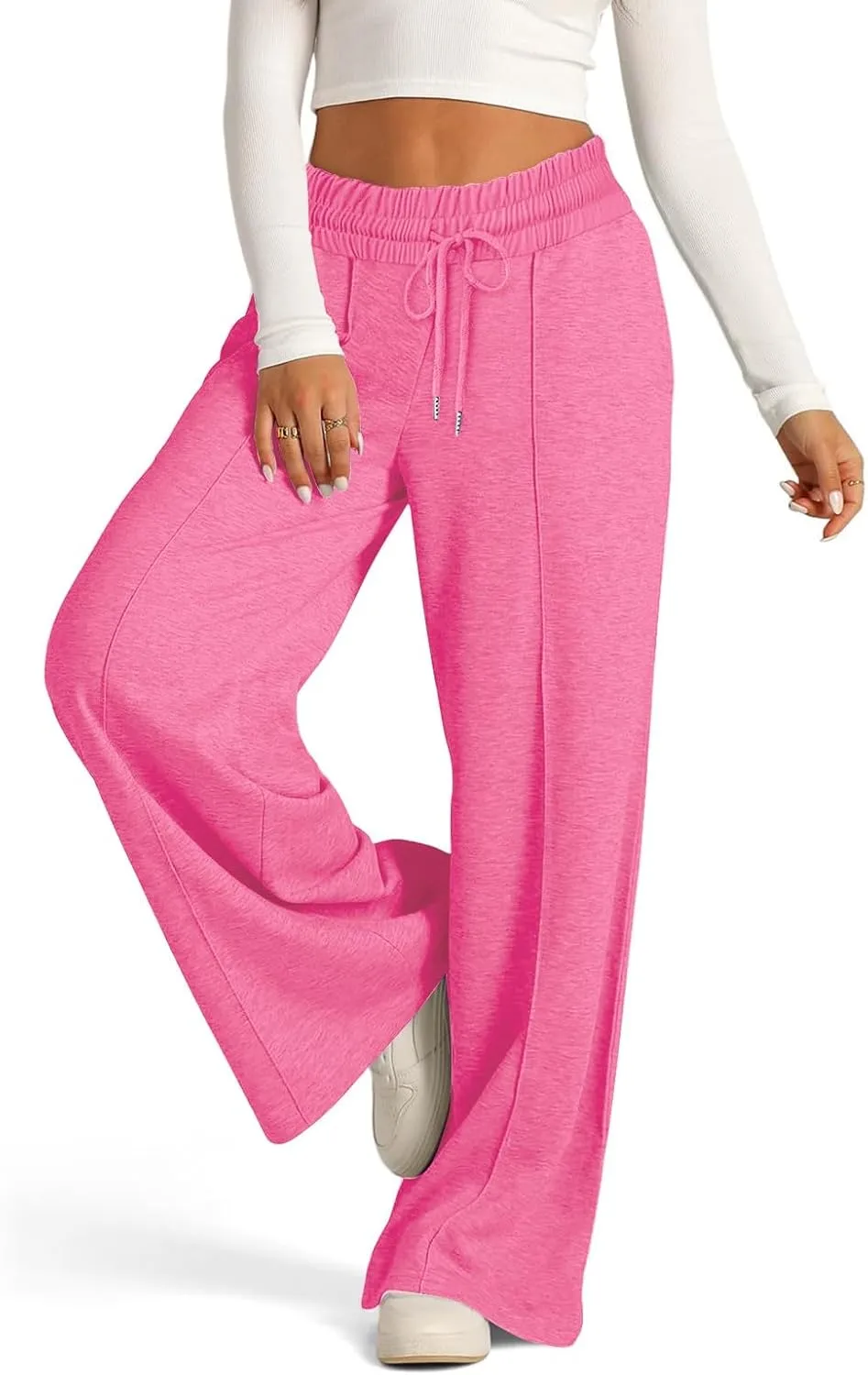 Women's Wide-Legged High-Waisted Yoga Sweatpants with Dressy Casual Loose Fit Fashion