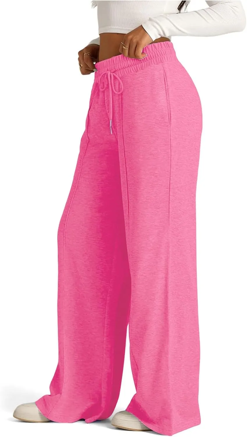 Women's Wide-Legged High-Waisted Yoga Sweatpants with Dressy Casual Loose Fit Fashion