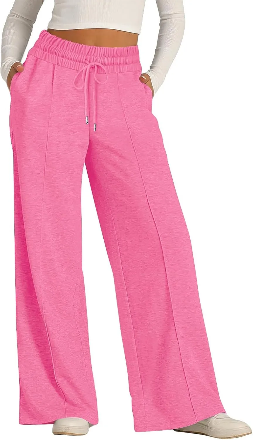 Women's Wide-Legged High-Waisted Yoga Sweatpants with Dressy Casual Loose Fit Fashion